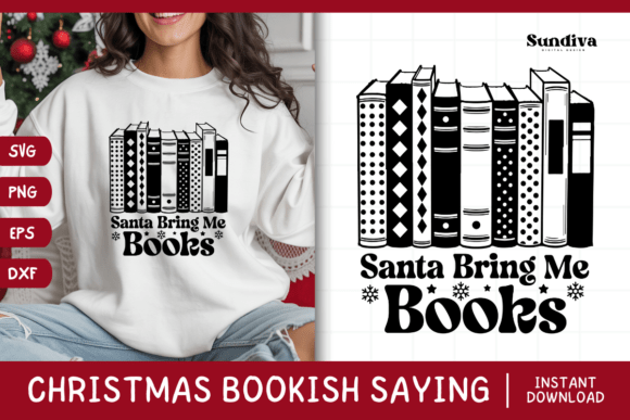Christmas Bookish Quote SVG 8 Graphics for Crafts