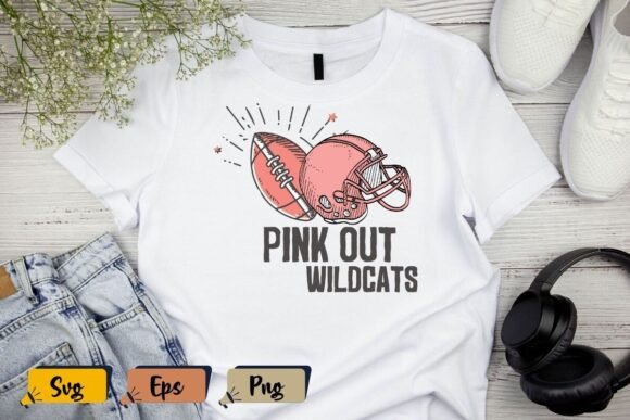 Pink Out Wildcats School Graphics for T-Shirt Designs