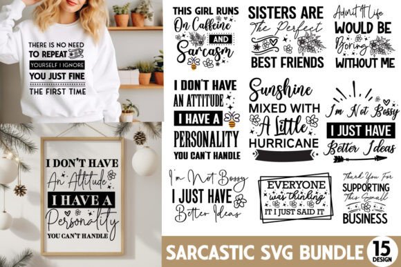 Sarcastic SVG Bundle: Bold Graphics for T-Shirt Designs