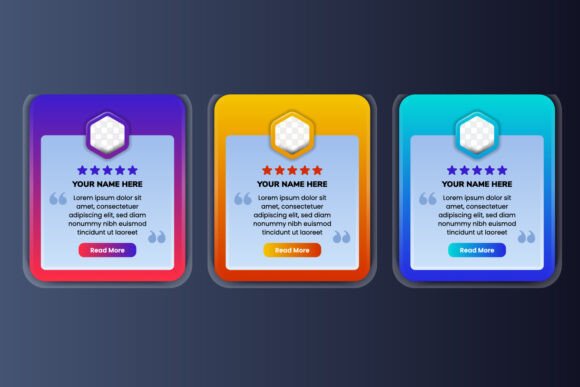 Testimonials Hexagon Photo Space for Graphics and Web Elements